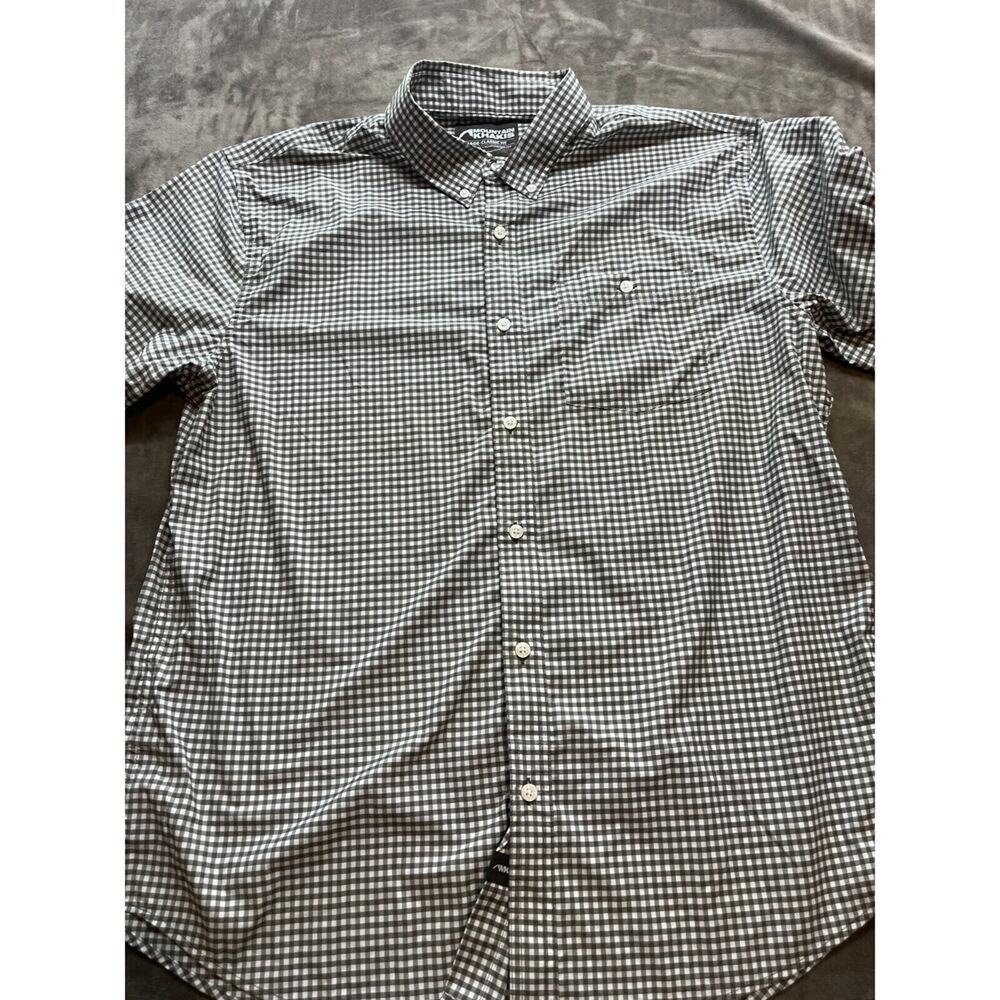Mountain Khakis Shirt Men XL Black Check Classic Fit Short Sleeve Button Up